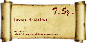 Tevan Szabina névjegykártya