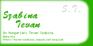 szabina tevan business card